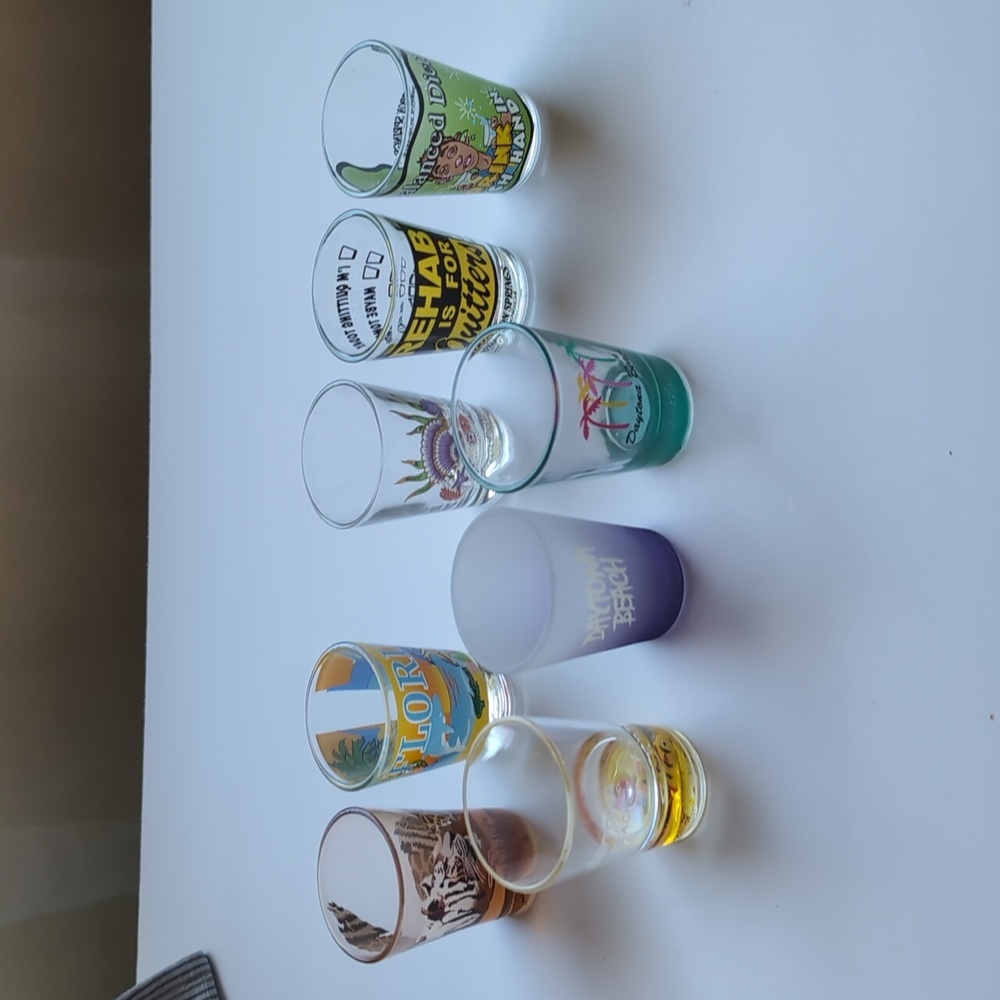 Set Of 8 Florida Themed Shot Glasses Unused